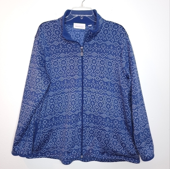 STAN HERMAN Geometric print soft jacket  women's XL long sleeve with zipper - Picture 2 of 15